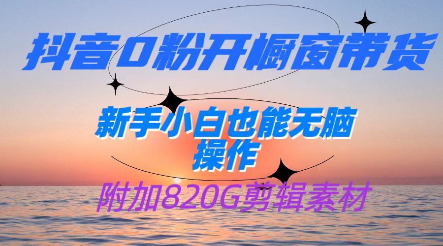 抖音0粉开橱窗带货,日入500+,新手小白也能无脑操作【附加820G剪辑资料】-知享知识库