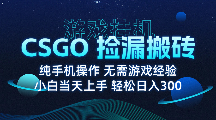 （15820期）8月最新游戏搬砖，CSGO纯挂机，不需要玩游戏，实现真挂机，月入1W+-知享知识库