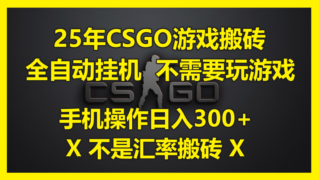 (14902期)25年CSGO游戏搬砖,全自动挂机,不需要玩游戏,手机操作日入300+。(不...-知享知识库