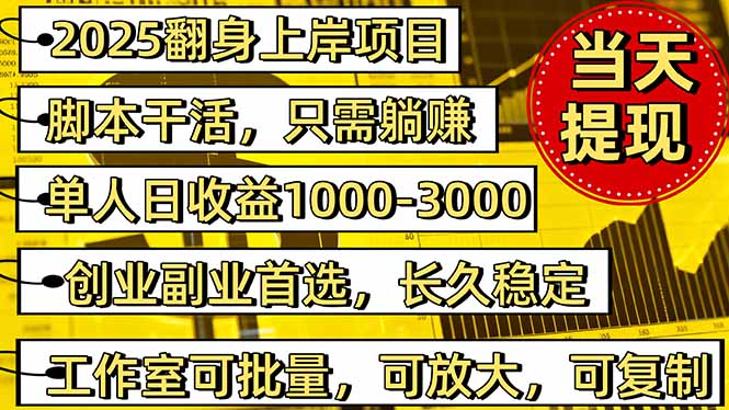 (16501期)2025翻身上岸项目脚本干活,内部客户经理内部开号,单人日收益1000-300...-知享知识库