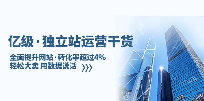 独立站运营干货：全面提升网站·转化率超过4%，轻松大卖 用数据说话-知享知识库