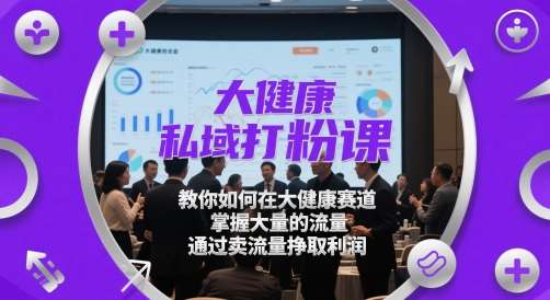 大健康私域打粉课，​教你如何在大健康赛道，掌握大量的流量，通过卖流量挣取利润-知享知识库