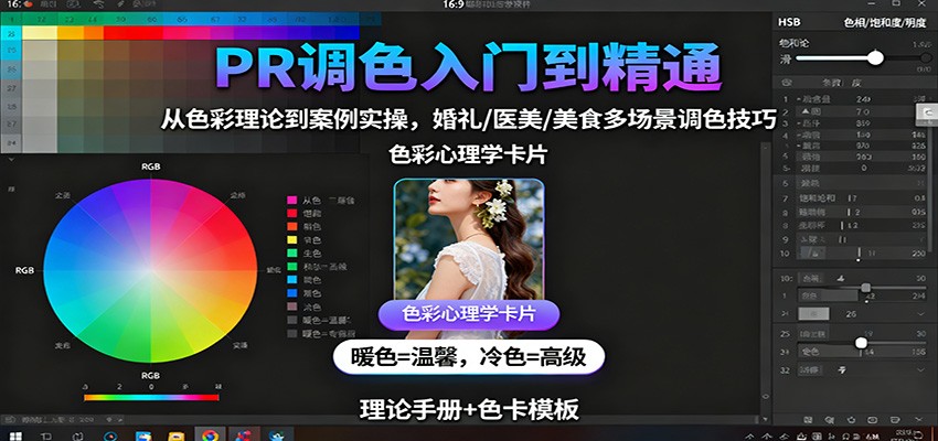 PR调色入门到精通:从色彩理论到案例实操,婚礼/医美/美食多场景调色技巧-知享知识库
