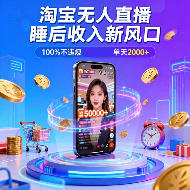 （16822期）淘宝无人直播，不违规不封号，直播100小时卖了5万，年底旺季！-知享知识库