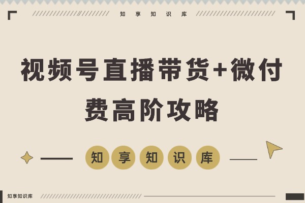 视频号直播带货+微付费高阶攻略:流量玩法+微信豆投放+付费优化,新手月入50万实战指南-知享知识库
