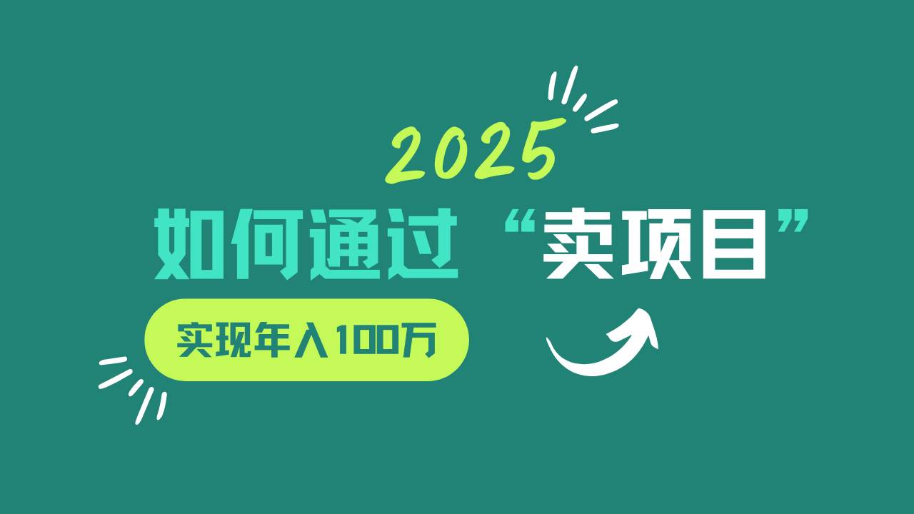 2025年如何通过“卖项目”实现年入100w-知享知识库