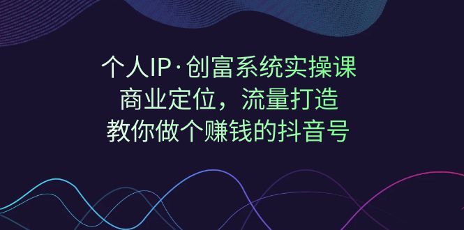 个人IP·创富系统实操课:商业定位,流量打造,教你做个赚钱的抖音号 个人IP·创富系统实操课:商业定位,流量打造,教你做个赚钱的抖音号