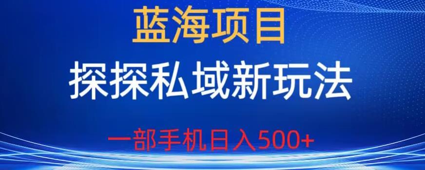 蓝海项目，探探私域新玩法，一部手机日入500+很轻松【揭秘】-知享知识库