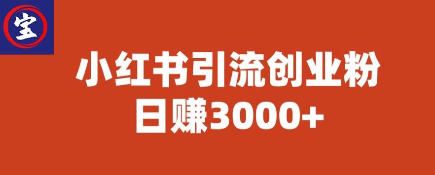 宝哥小红书引流创业粉，日赚3000+【揭秘】-知享知识库