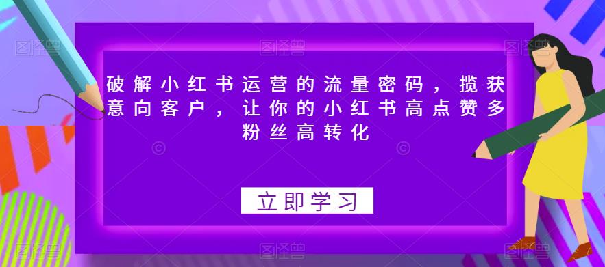 破解小红书运营的流量密码，揽获意向客户，让你的小红书高点赞多粉丝高转化-知享知识库
