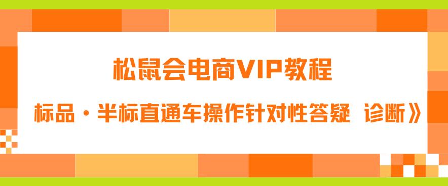 松鼠会电商VIP教程：松鼠《付费推广标品·半标直通车操作针对性答疑&诊断》-知享知识库