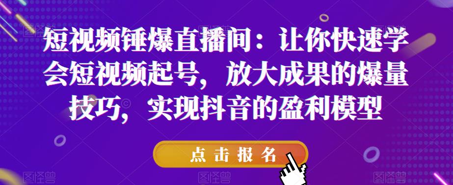短视频锤爆直播间：让你快速学会短视频起号，放大成果的爆量技巧，实现抖音的盈利模型-知享知识库