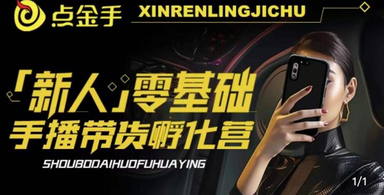 2023点金手·新人零基础手播带货孵化营：账号运营篇+主播话术篇+数据流量篇等-知享知识库