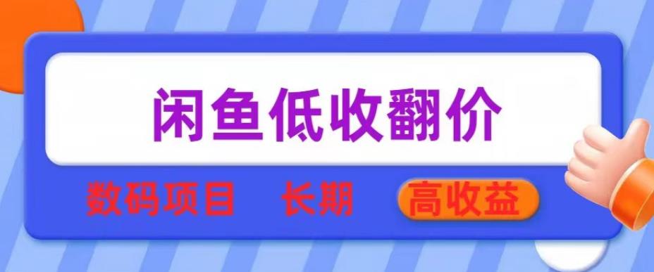 闲鱼低收翻价数码暴利项目，长期高收益【揭秘】-知享知识库