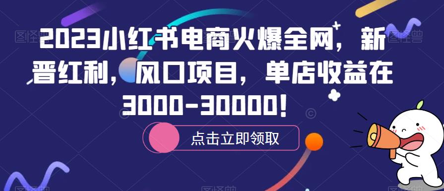 2023小红书电商火爆全网，新晋红利，风口项目，单店收益在3000-30000！-知享知识库