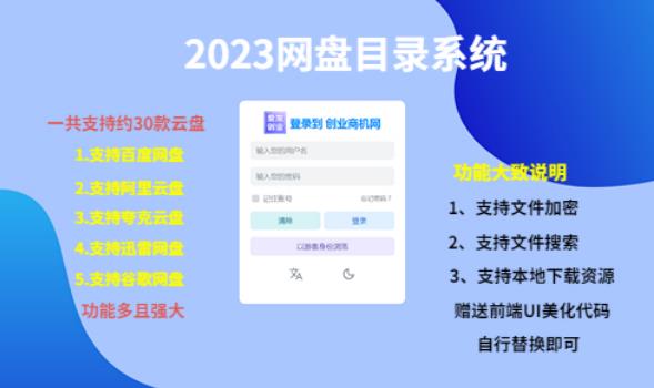 （项目课程）2023网盘目录运营系统，一键安装教学，一共支持约30款云盘-知享知识库