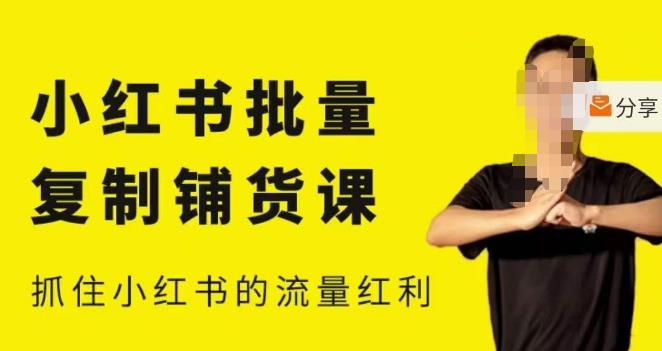 张宾·小红书批量复制铺货课，小红书0-1快速起号变现玩法，抓住小红书的流量红利（更新2023年3月）-知享知识库