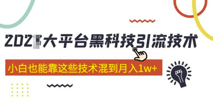 大平台黑科技引流技术，小白也能靠这些技术混到月入1w+(2022年的课程）-知享知识库