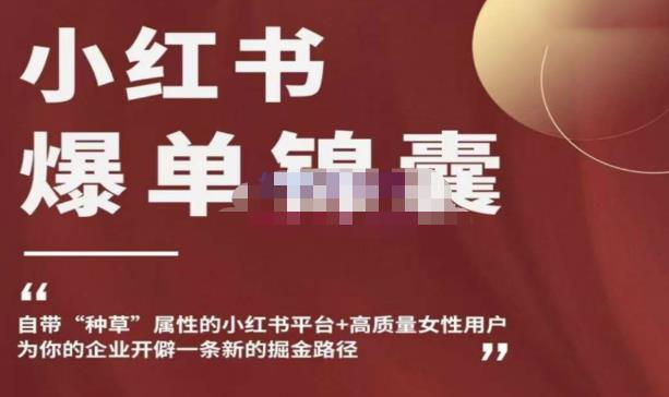小红书爆单锦囊，自带种草属性+高质量女性用户，为你的企业开辟一条新的掘金路径-知享知识库