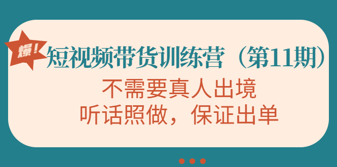 视频带货训练营,不需要真人出境,听话照做,保证出单-知享知识库