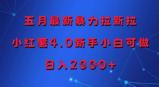 五月最新暴力拉新拉,小红薯4.0新手小白可做,日入多张-知享知识库