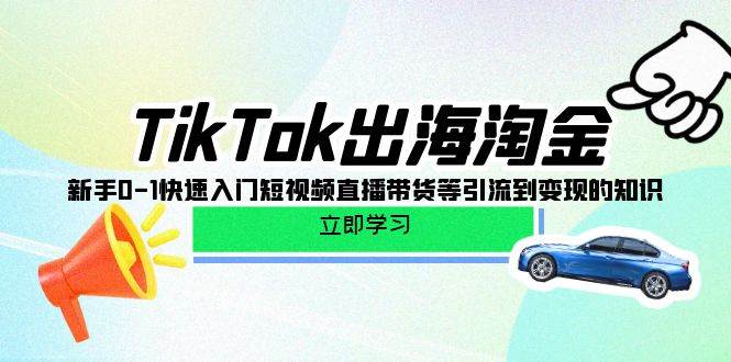（10035期）TikTok-出海淘金，新手0-1快速入门短视频直播带货等引流到变现的知识-知享知识库