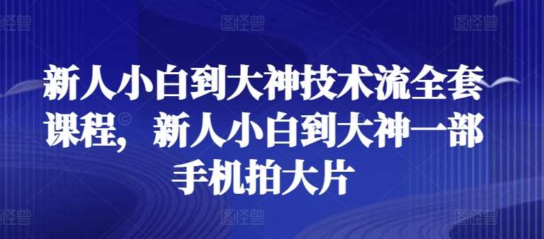新人小白到大神技术流全套课程，新人小白到大神一部手机拍大片-知享知识库