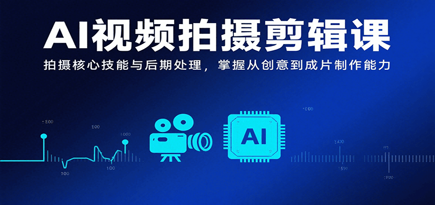 AI视频拍摄剪辑课，拍摄核心技能与后期处理，掌握从创意到成片制作能力-知享知识库
