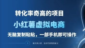 一单49.9，转化率奇高的项目，冷门暴利的小红书虚拟电商-知享知识库