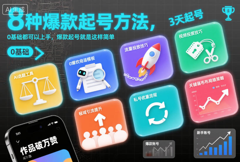 8种爆款起号方法,0基础都可以上手,爆款起号就是这样简单-知享知识库