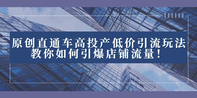 (8197期)2023直通车高投产低价引流玩法,教你如何引爆店铺流量!-知享知识库