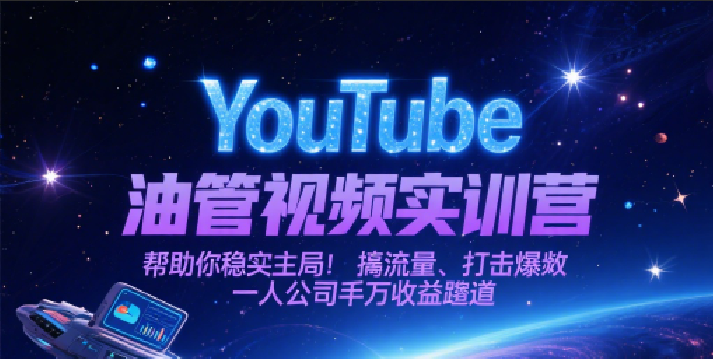 YouTube油管视频实训营,帮助你稳入局、搞流量、打爆款,一人公司千万收益赛道-知享知识库