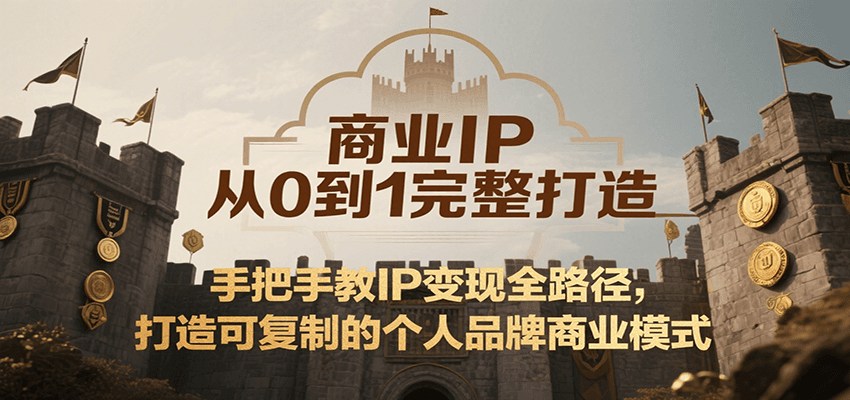 商业IP从0到1完整打造，手把手教IP变现全路径，打造可复制的个人品牌商业模式-知享知识库