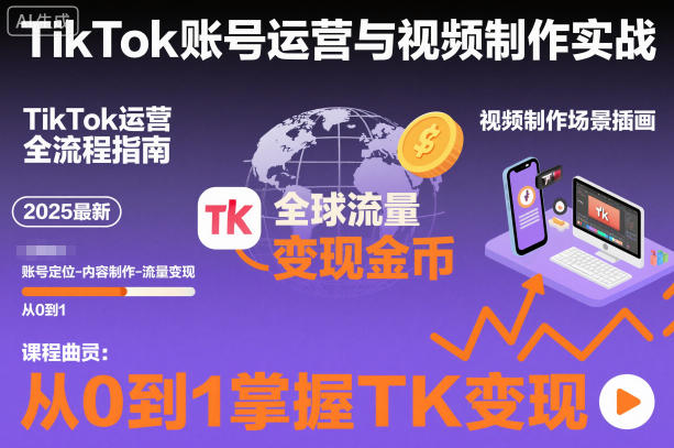 2025最新TikTok账号运营与视频制作实战全流程,从0到1掌握TK变现(含11月最新TK搬运技术)-知享知识库