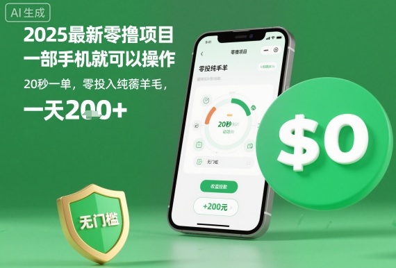 2025最新零撸项目，一部手机就可以操作，20秒一单，零投入纯薅羊毛，无门槛，一天200+【揭秘】-知享知识库