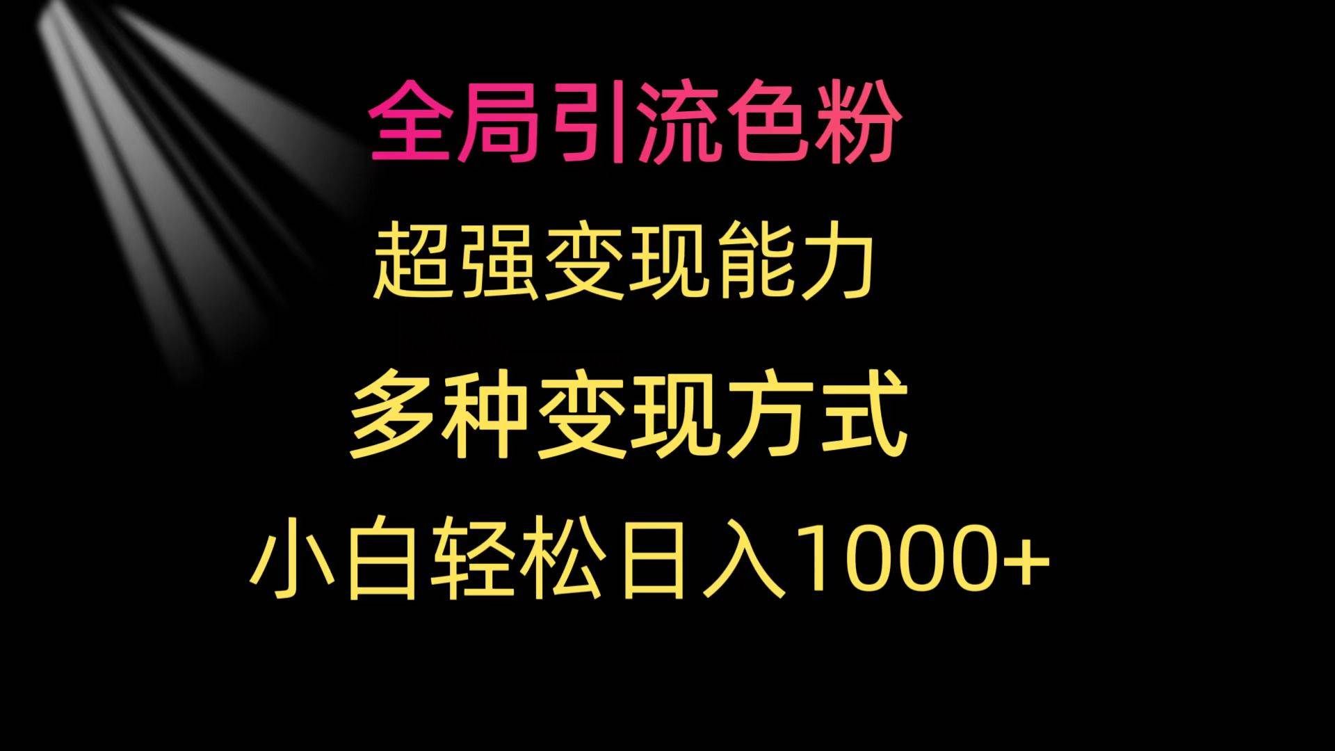 （9680期）全局引流色粉 超强变现能力 多种变现方式 小白轻松日入1000+-知享知识库