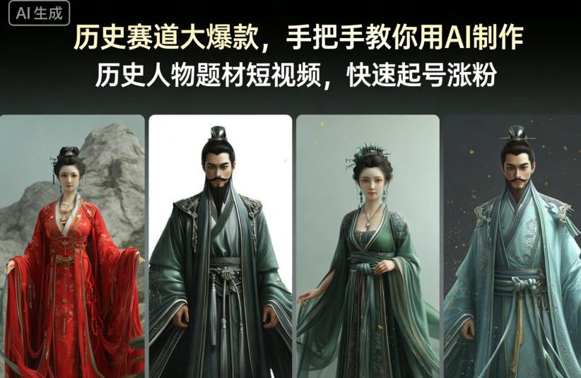 历史赛道大爆款,手把手教你用AI制作历史人物题材短视频,快速起号涨粉-知享知识库