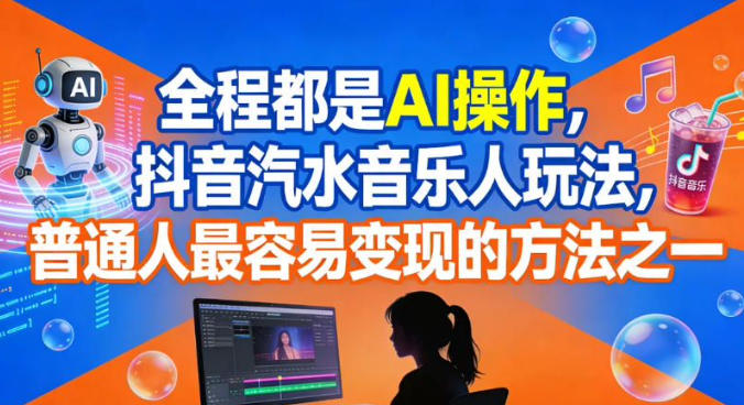 全程都是AI操作,抖音汽水音乐人玩法,普通人最容易变现的方法之一-知享知识库