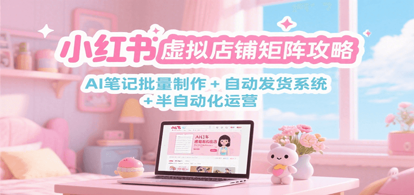 小红书虚拟店铺矩阵攻略：AI笔记批量制作 + 自动发货系统 + 半自动化运营-知享知识库