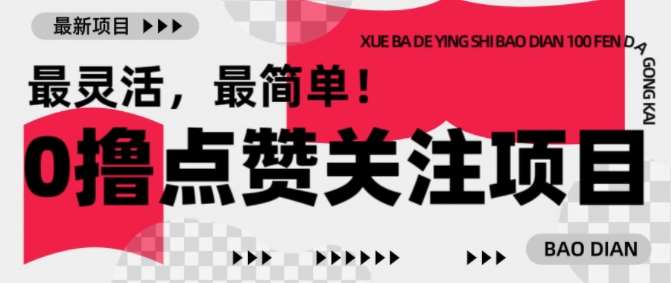【0撸】最新点赞关注小项目,1毛起赚,1块起提-知享知识库