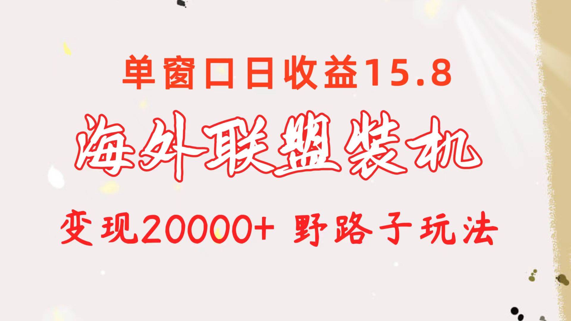(10475期)海外联盟装机 单窗口日收益15.8 变现20000+ 野路子玩法-知享知识库
