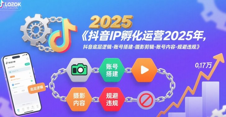 抖音IP孵化运营2025年，抖音底层逻辑-账号搭建-摄影剪辑-账号内容-规避违规-知享知识库