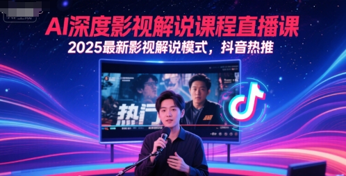 AI深度影视解说课程直播课,2025最新影视解说模式,抖音热推-知享知识库