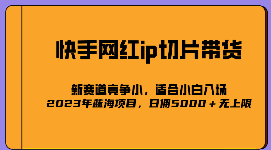 2023爆火的快手网红IP切片，号称日佣5000＋的蓝海项目，二驴的独家授权-知享知识库