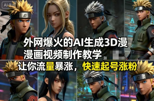 外网爆火的AI生成3D漫画视频制作教学，让你流量暴涨，快速起号涨粉！-知享知识库