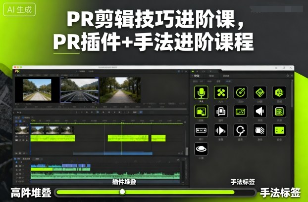 PR剪辑技巧进阶课,PR插件+手法进阶课程-知享知识库