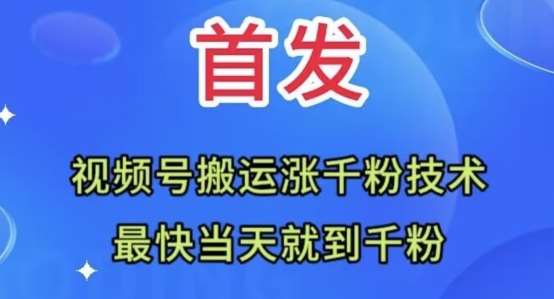 全网首发：视频号无脑搬运涨千粉技术，最快当天到千粉【揭秘】-知享知识库