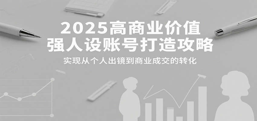 2025高商业价值强人设账号打造攻略,实现从个人出镜到商业成交的转化-知享知识库
