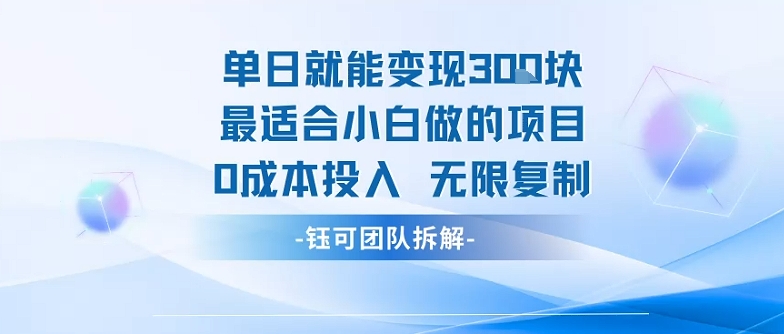 单日就能变现3张最适合小白做的项目0成本投入 无限复制-知享知识库