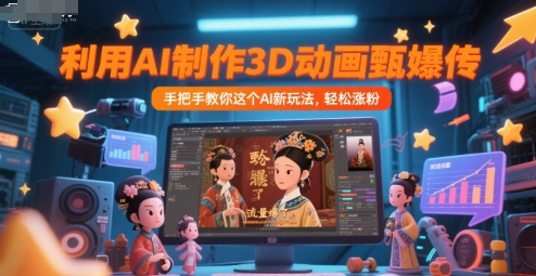 利用AI制作3D动画甄嬛传，流量爆了，手把手教你这个AI新玩法，轻松涨粉-知享知识库
